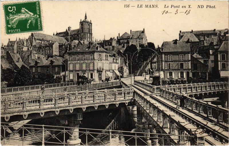 Carte postale ancienne Le Mans Le Pont X France au Mans