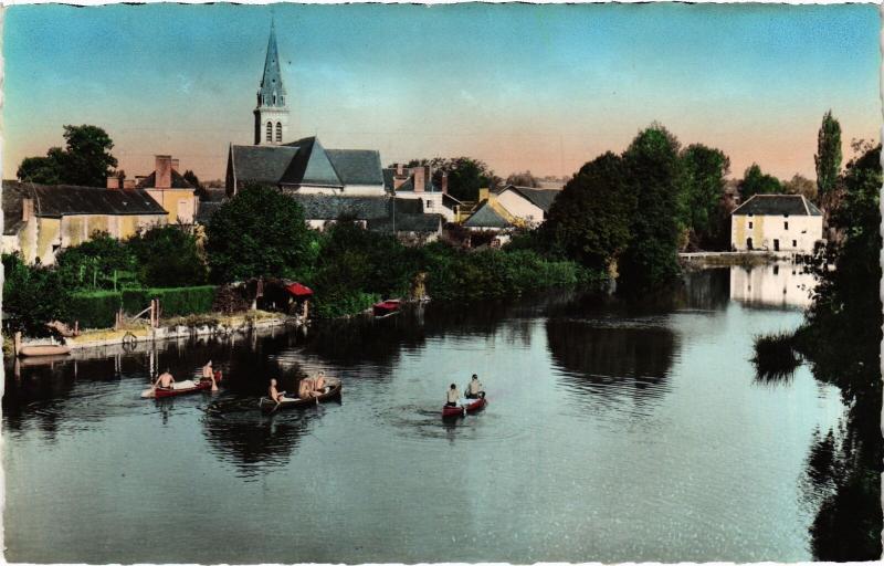 Carte postale ancienne Nogent-sur-Loir Vue prise du Pont France à Nogent-sur-Loir