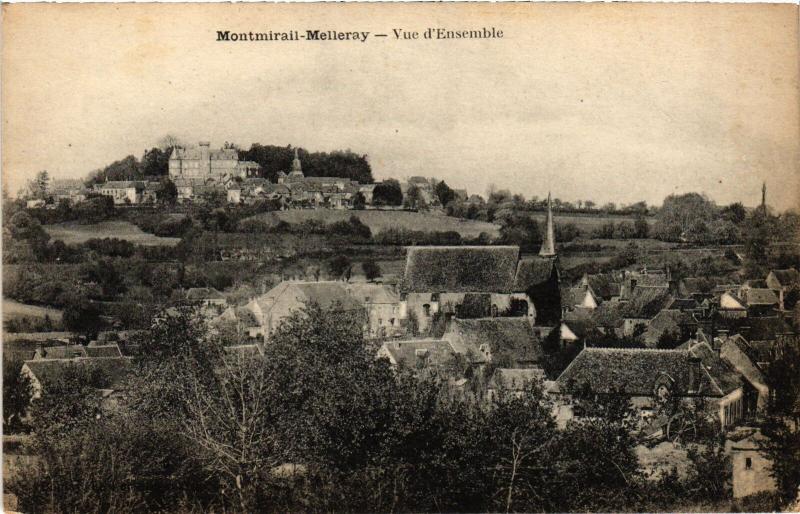 Carte postale ancienne Montmirail Melleray - Vue d'ensemble France à Melleray