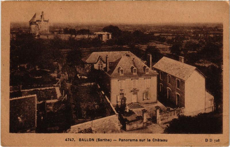 Carte postale ancienne Ballon Panorama sur le Chateau France