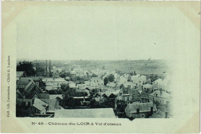 Carte postale ancienne Chateau-du-Loir Vol d'Oiseau France