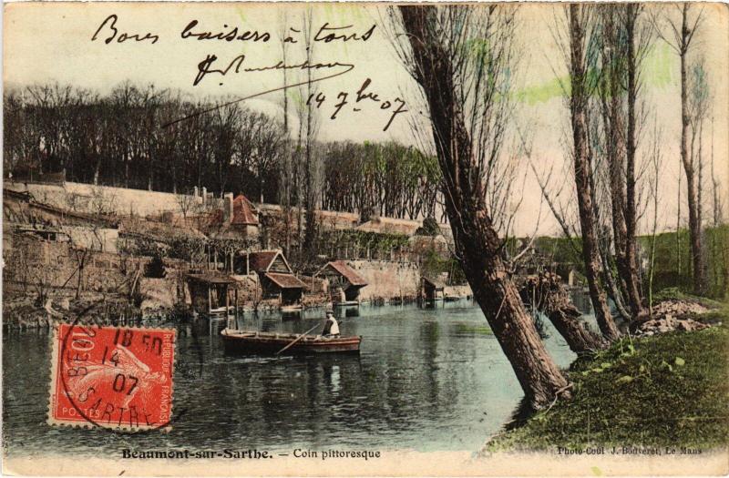 Carte postale ancienne Beaumont-sur-Sarthe Coin Pittoresque France à Beaumont-sur-Sarthe