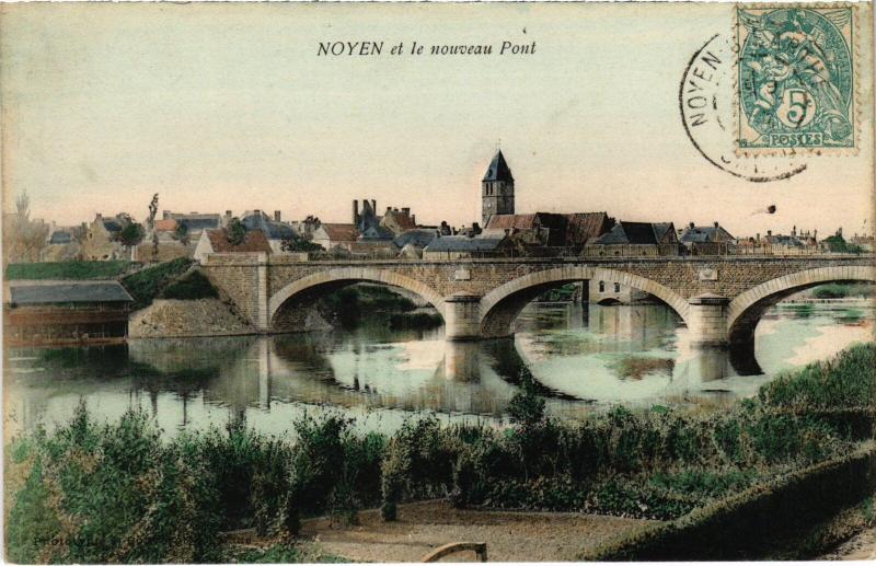 Carte postale ancienne Noyen-sur-Sarthe et le Nouveau Pont France à Noyen-sur-Sarthe