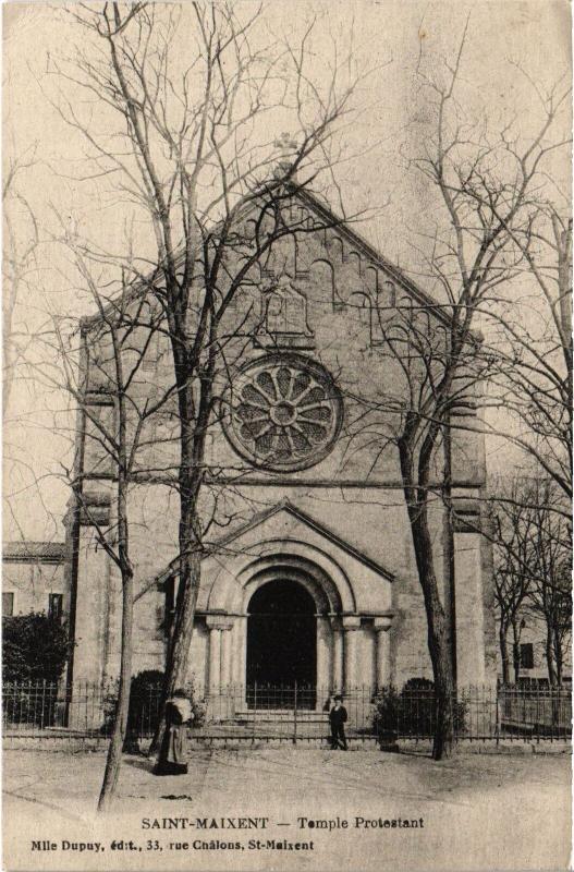 Carte postale ancienne Saint-Maixent Temple Protestant France à Saint-Maixent