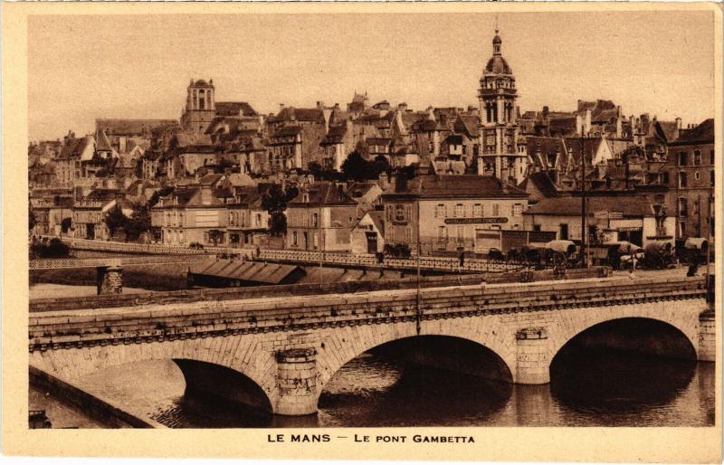 Carte postale ancienne Le Mans Pont Gambetta France au Mans