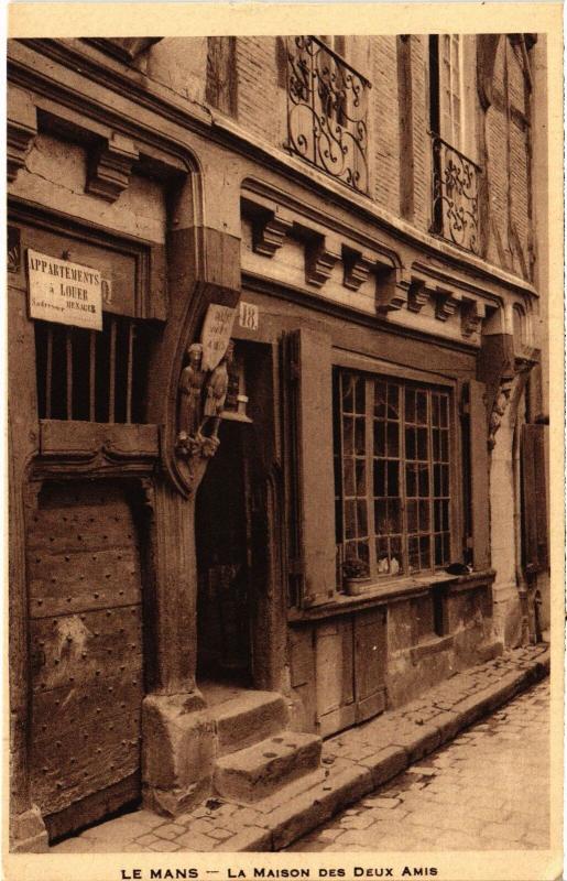 Carte postale ancienne Le Mans Maison des Deux Amis France au Mans