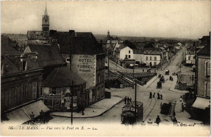Carte postale ancienne Le Mans Vue vers le Pont X France au Mans