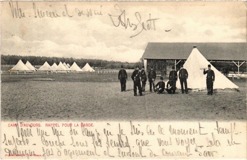 Carte postale ancienne Camp d'Avours - Rappel pour la garde France