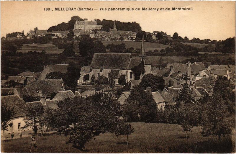 Carte postale ancienne Melleray Montmirail - Vue Panoramique France à Melleray