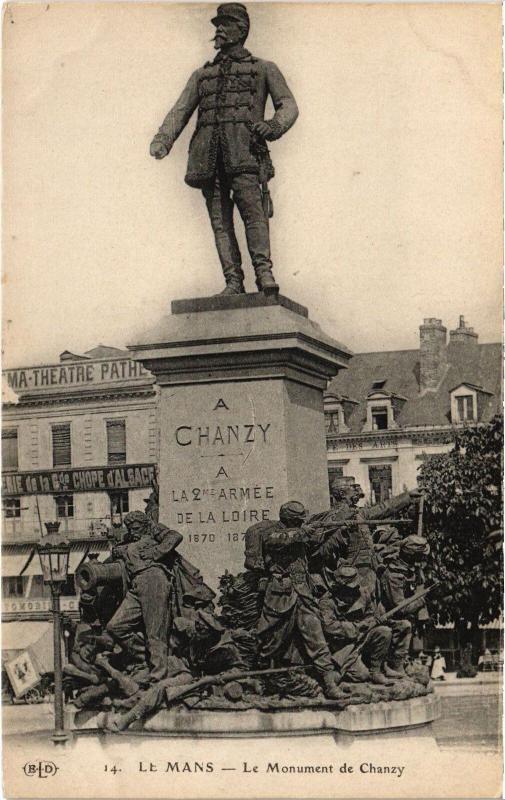 Carte postale ancienne Le Mans Monument de Chanzy France au Mans