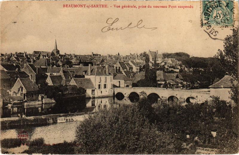 Carte postale ancienne Beaumont-sur-Sarthe Vue Generale France à Beaumont-sur-Sarthe