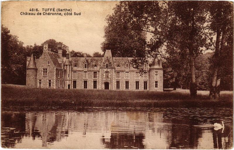 Carte postale ancienne Tuffe Chateau de Cheronne France