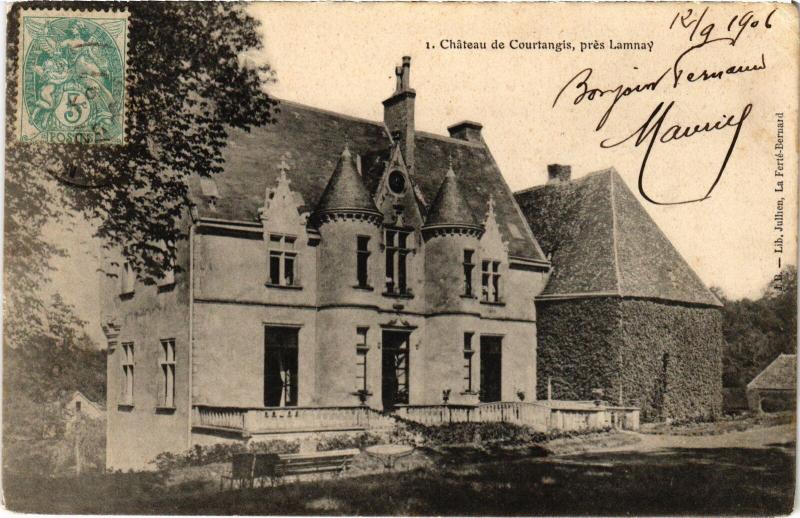 Carte postale ancienne Chateau de Courtangis pres Lammay France
