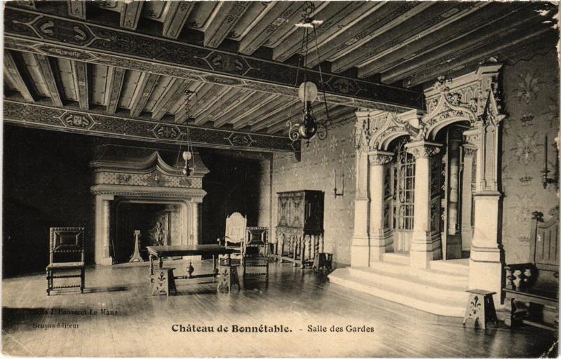 Carte postale ancienne Bonnetable Chateau - Salle des Gardes France