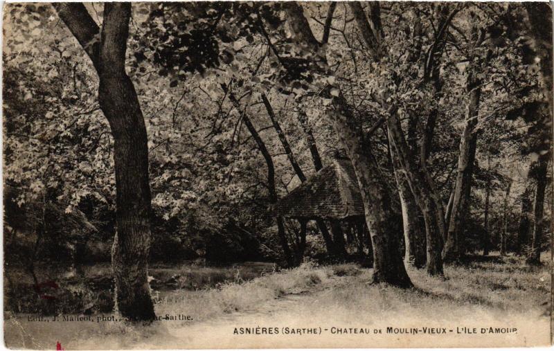 Carte postale ancienne Asnieres Chateau du Moulin-Vieux - Ile d'Amour France