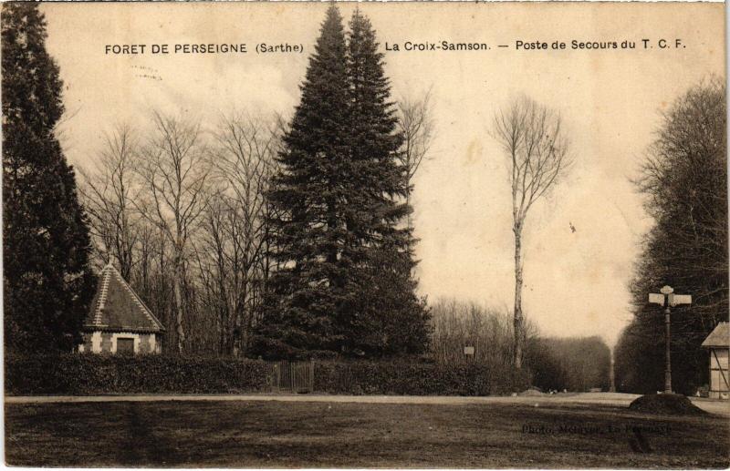 Carte postale ancienne Foret de Perseigne - La Croix Samson France
