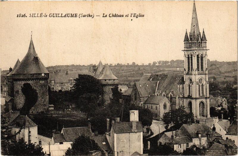 Carte postale ancienne Sille-le-Guillaume L'Eglise et le Chateau France