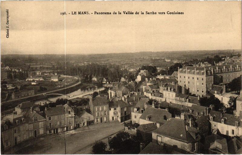 Carte postale ancienne Le Mans Panorama de la Vallee de la Sarthe vers Coulaines France à Coulaines