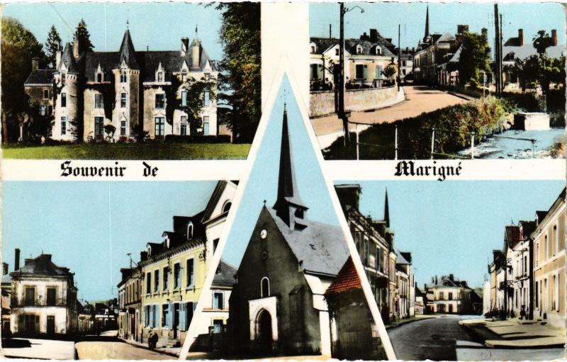 Carte postale ancienne Marigne Scenes France