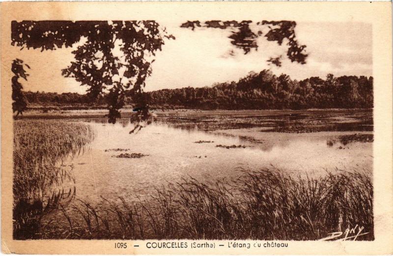 Carte postale ancienne Courcelles Etang du Chateau France