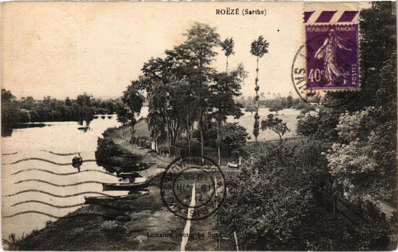 Carte postale ancienne Roeze River Scene France