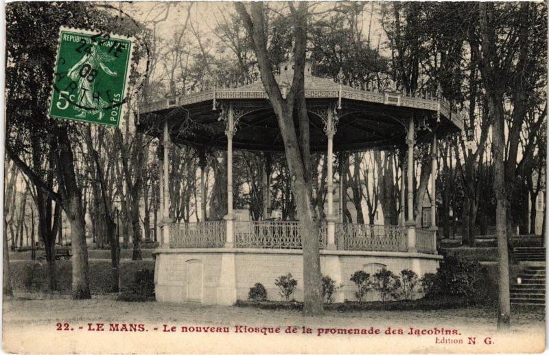 Carte postale ancienne Le Mans Nouveau Kisoque - Promenade des Jacobins France au Mans