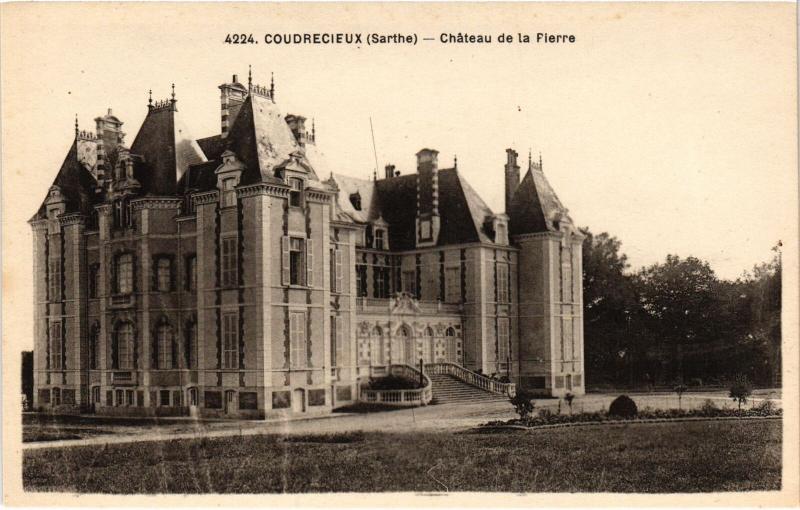 Carte postale ancienne Coudrecieux Chateau de la Pierre France à Coudrecieux