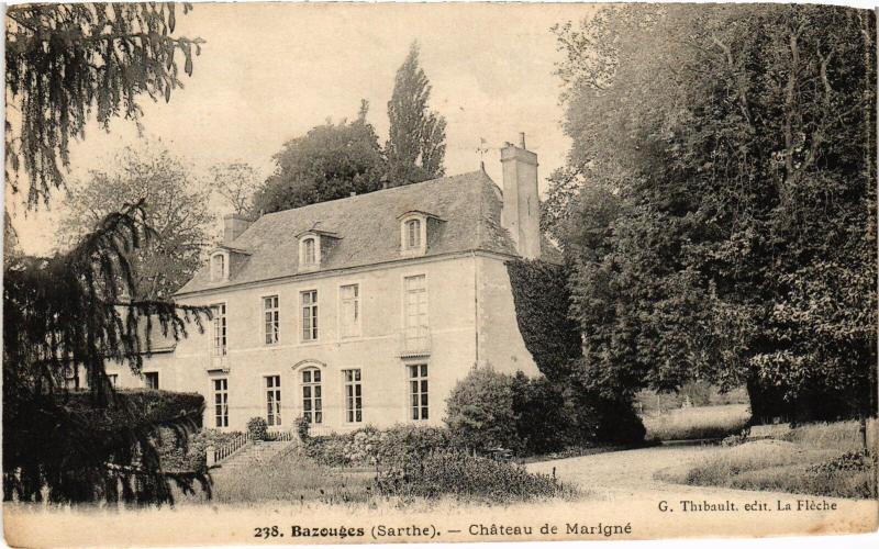 Carte postale ancienne Bazouges Chateau de Marigne France