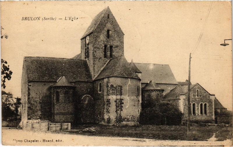 Carte postale ancienne Brulon Eglise France
