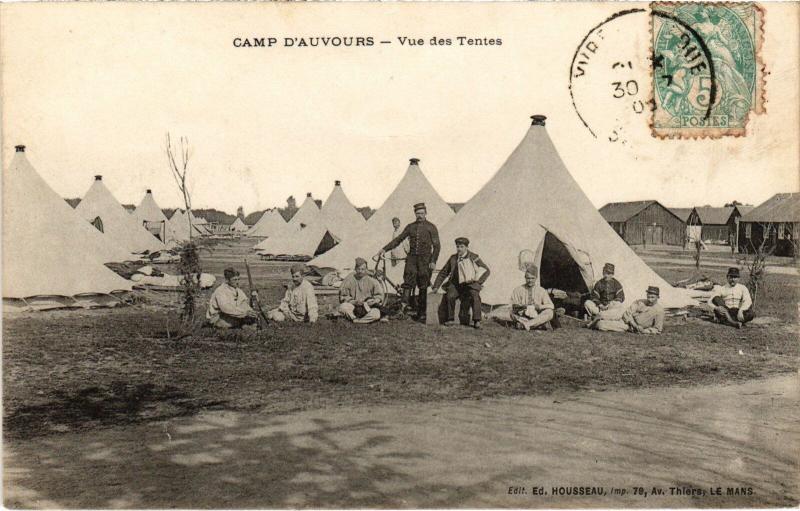 Carte postale ancienne Camp d'Avours - Vue des Tentes France