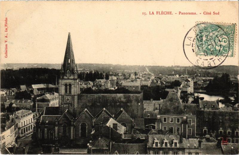 Carte postale ancienne La Fleche Panorama - Cote Sud France