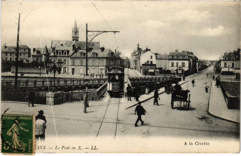 Carte postale ancienne Le Mans Le Pont en X. France au Mans