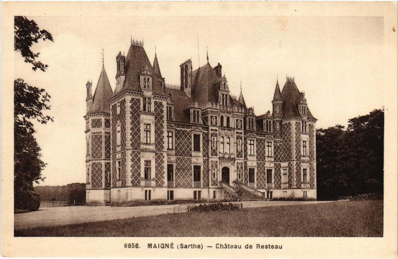 Carte postale ancienne Maigne Chateau de Resteau France