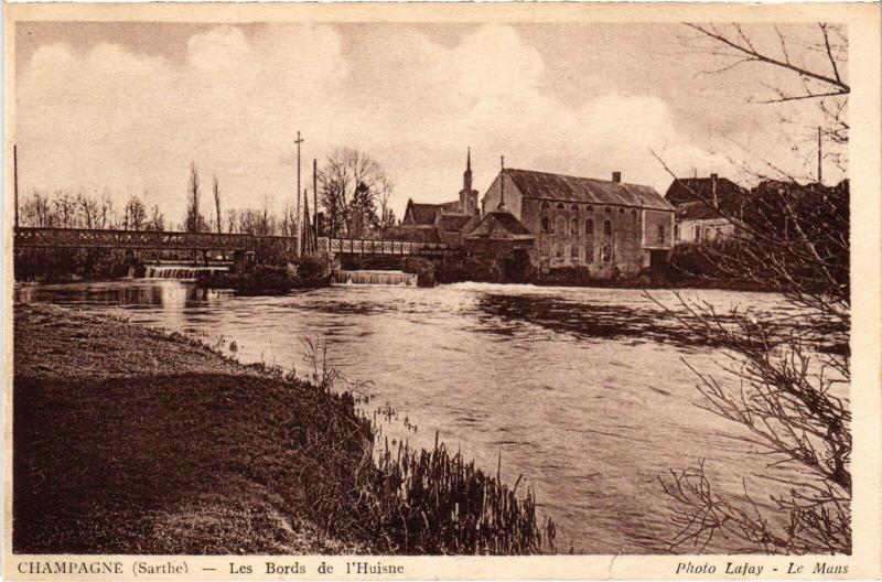 Carte postale ancienne Champagne Les Bords de l'Huisne France