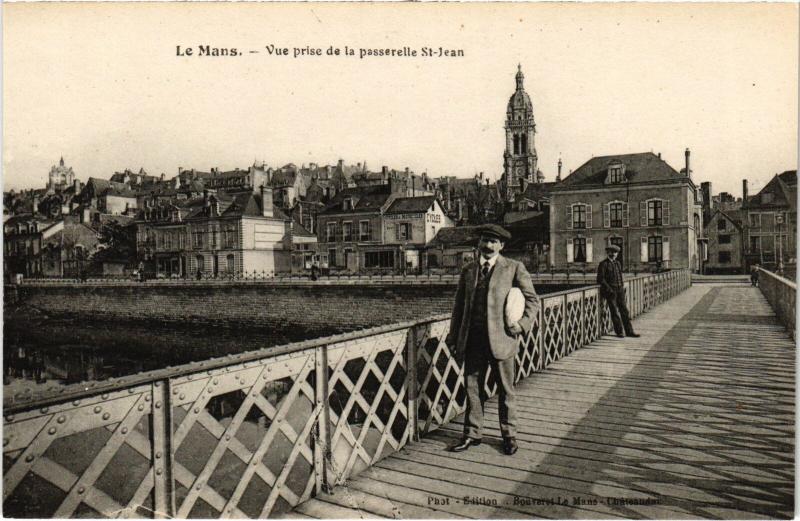 Carte postale ancienne Le Mans Vue prise de la Passerelle Saint-Jean France au Mans