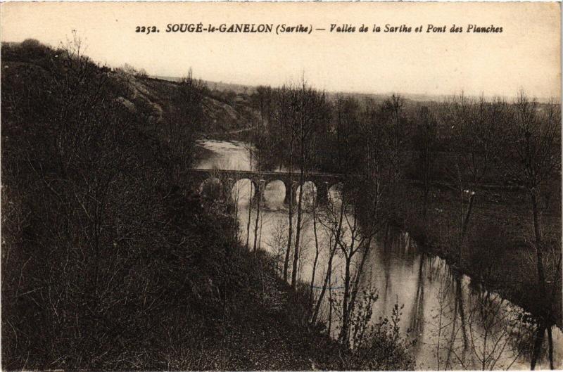 Carte postale ancienne Souge-le-Ganelon Vallee de la Sarthe - Pont des Planches France