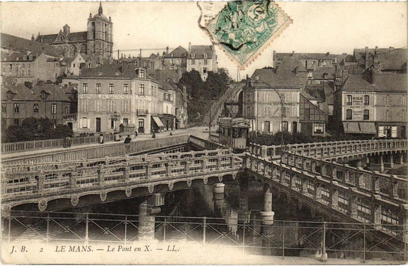 Carte postale ancienne Le Mans Le Pont en X. France au Mans
