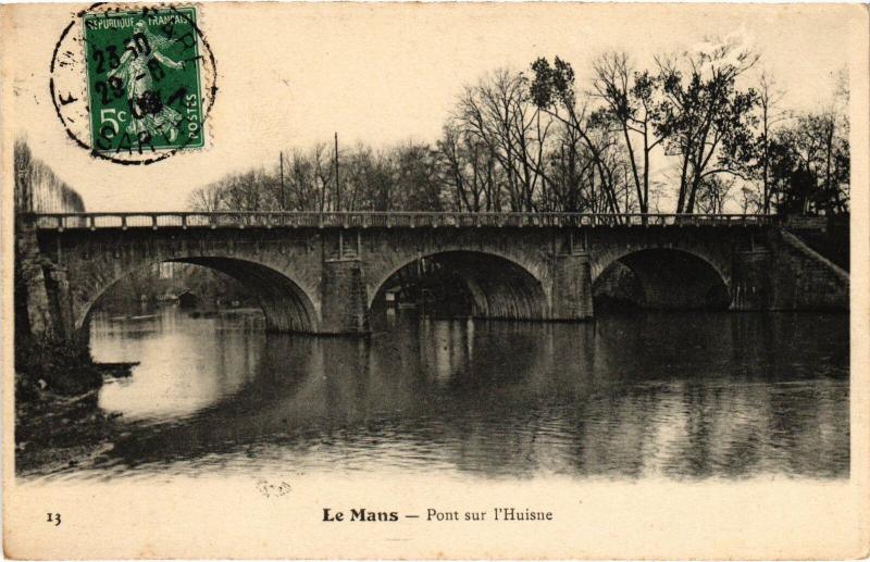 Carte postale ancienne Le Mans Pont sur l'Husine France au Mans
