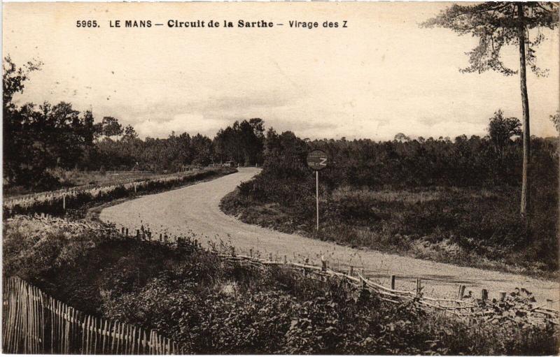 Carte postale ancienne Le Mans Circuit de la Sarthe Virage des Z France au Mans