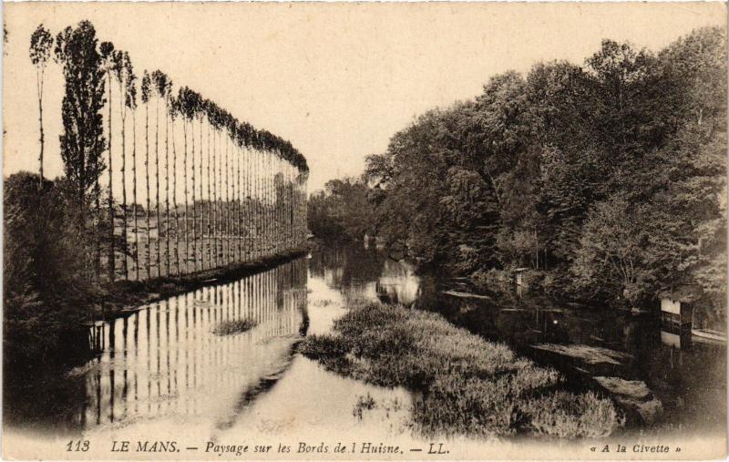 Carte postale ancienne Le Mans Paysage sur les Bords de l'Huisne France au Mans