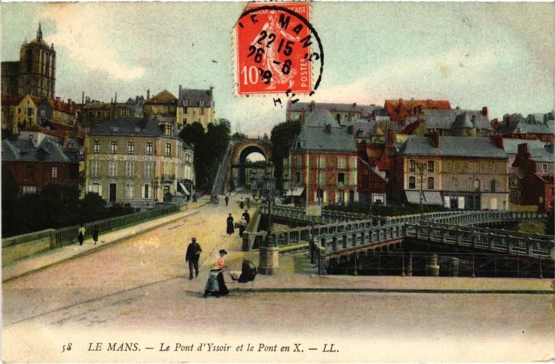 Carte postale ancienne Le Mans Pont d'Yssoir - Pont en X. France au Mans