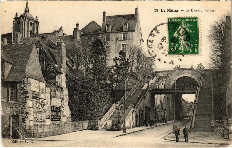 Carte postale ancienne Le Mans Le Bas du Tunnel France au Mans