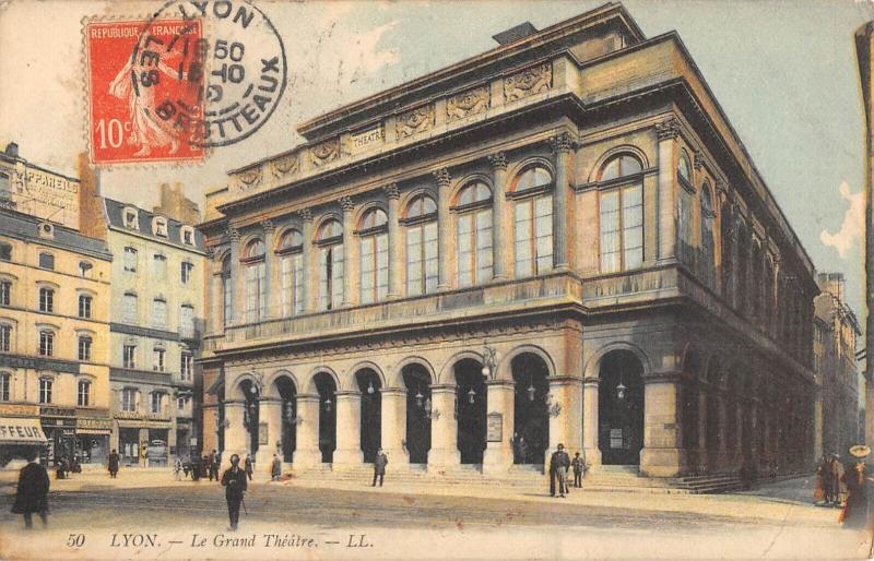 Carte postale ancienne Lyon - Le Grand Theatre à Lyon