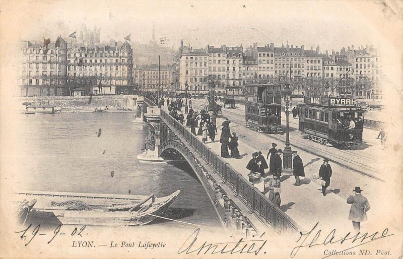 Carte postale ancienne Lyon - Le Pont Lafayette à Lyon