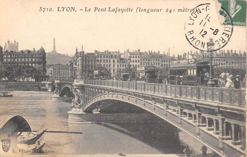 Carte postale ancienne Lyon - Le Pont Lafayette à Lyon