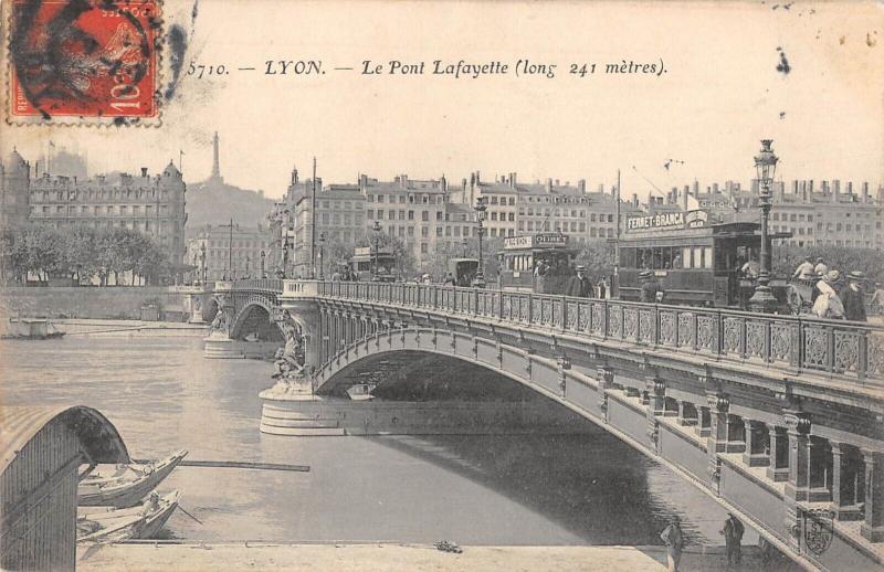 Carte postale ancienne Lyon - Le Pont Lafayette à Lyon