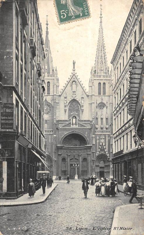 Carte postale ancienne Lyon - Eglise Saint-Nizier à Lyon