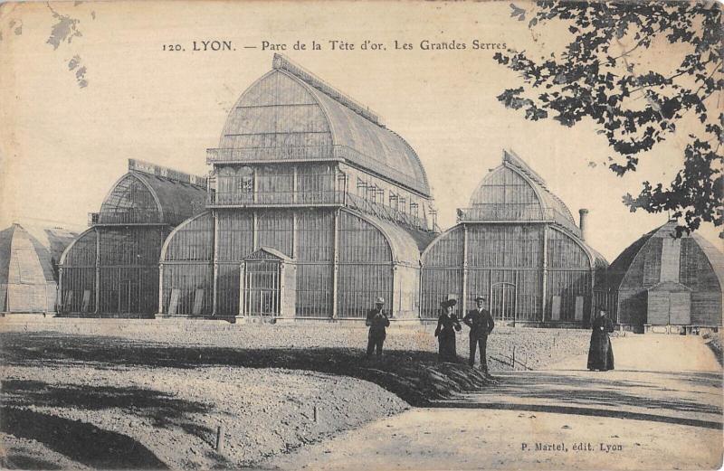 Carte postale ancienne Lyon - Parc De La Tete D'Or - Les Grandes Serres à Lyon