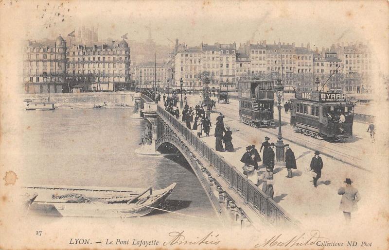 Carte postale ancienne Lyon - Le Pont Lafayette à Lyon