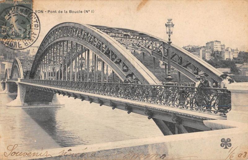 Carte postale ancienne Lyon - Pont De La Boucle N°1 à Lyon